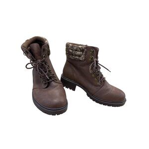 Torrid Womens Brown Faux Leather Hiking Sweater Boots Size 10 SKU 7175